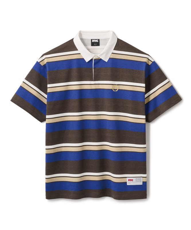 画像1: FTC PRINTED STRIPE RUGBY SHIRT